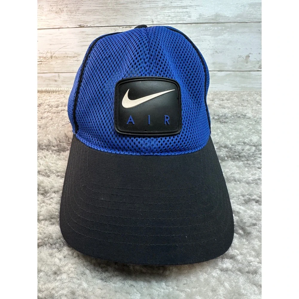 Nike Air Hat Mens OSFA Blue Black Mesh Snapback Vintage F60205 CCH